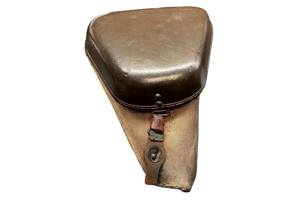 Rare Transitional Nambu Holster Half Leather Rubberized Canvas Type 14