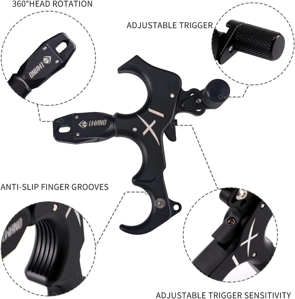 Compound Bow Thumb Bow Release 3&4 Finger Grip Adjustable Archery Release Aids