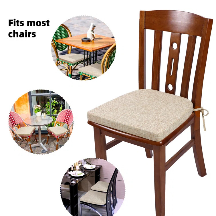 Shinnwa Chair Cushion with Ties for Dining Chairs 17*16.5" Non Slip Machine Wash