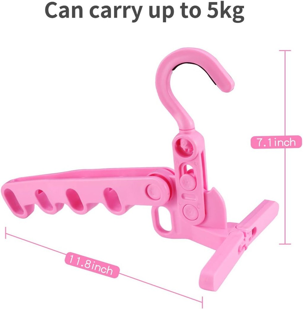 Plastic Multi-Function Hangers,Drying Rack,Suit Hangers,Travel Pink