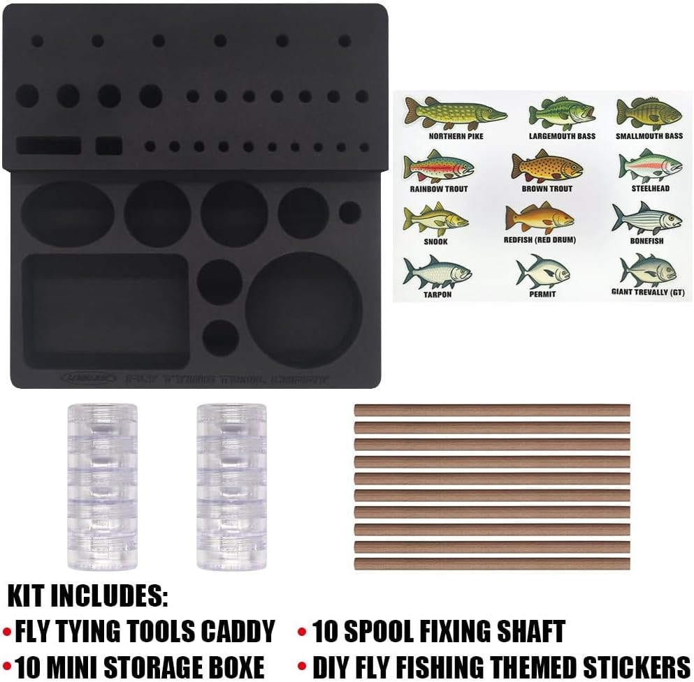 Fly Tying Tool Caddy Organizer-Essential Fly Tying Stations Fishing Tool Thread