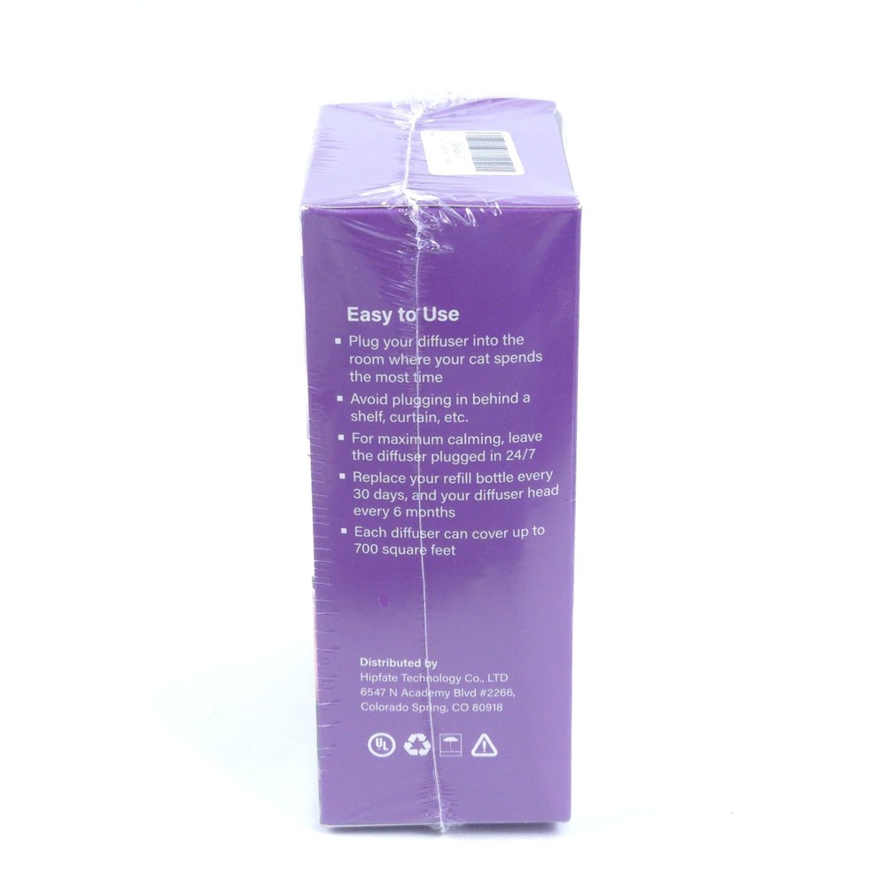 Cat Calming Pheromone Diffuser Kit, 1x Plug-in Diffuser And 48ml Refill New