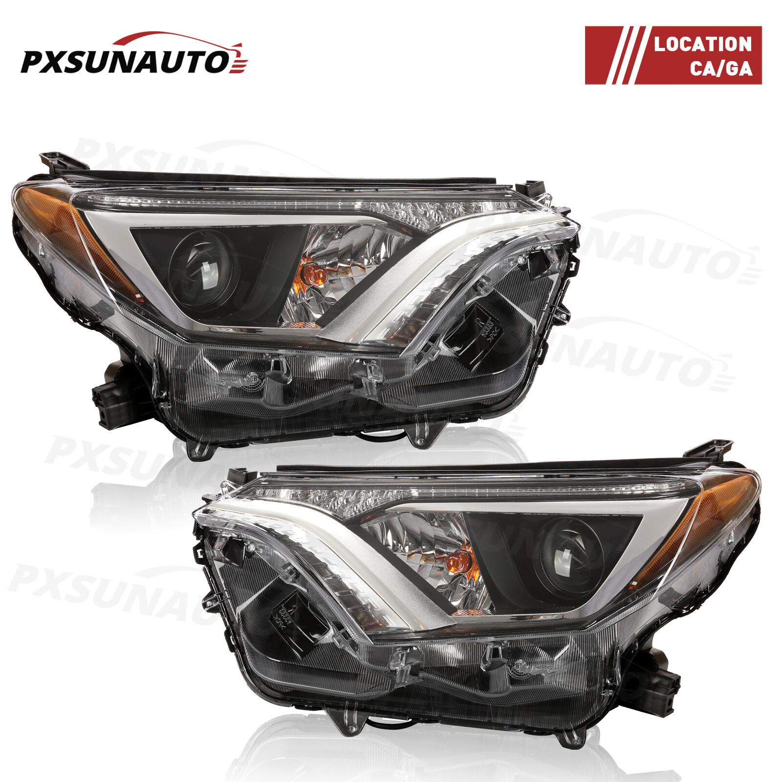 For 2016 2017 2018 Toyota Rav4 Halogen Projector Headlights Headlamps Left+Right