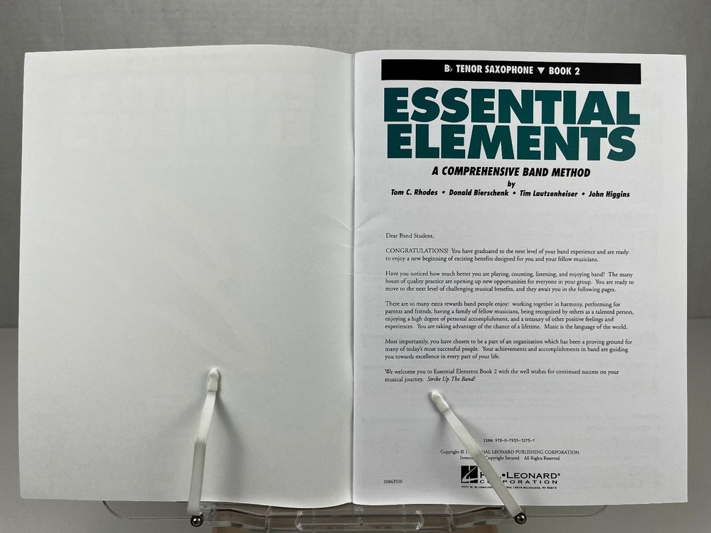 Tenor Saxophone Essential Elements Book 2 Hal Leonard Book