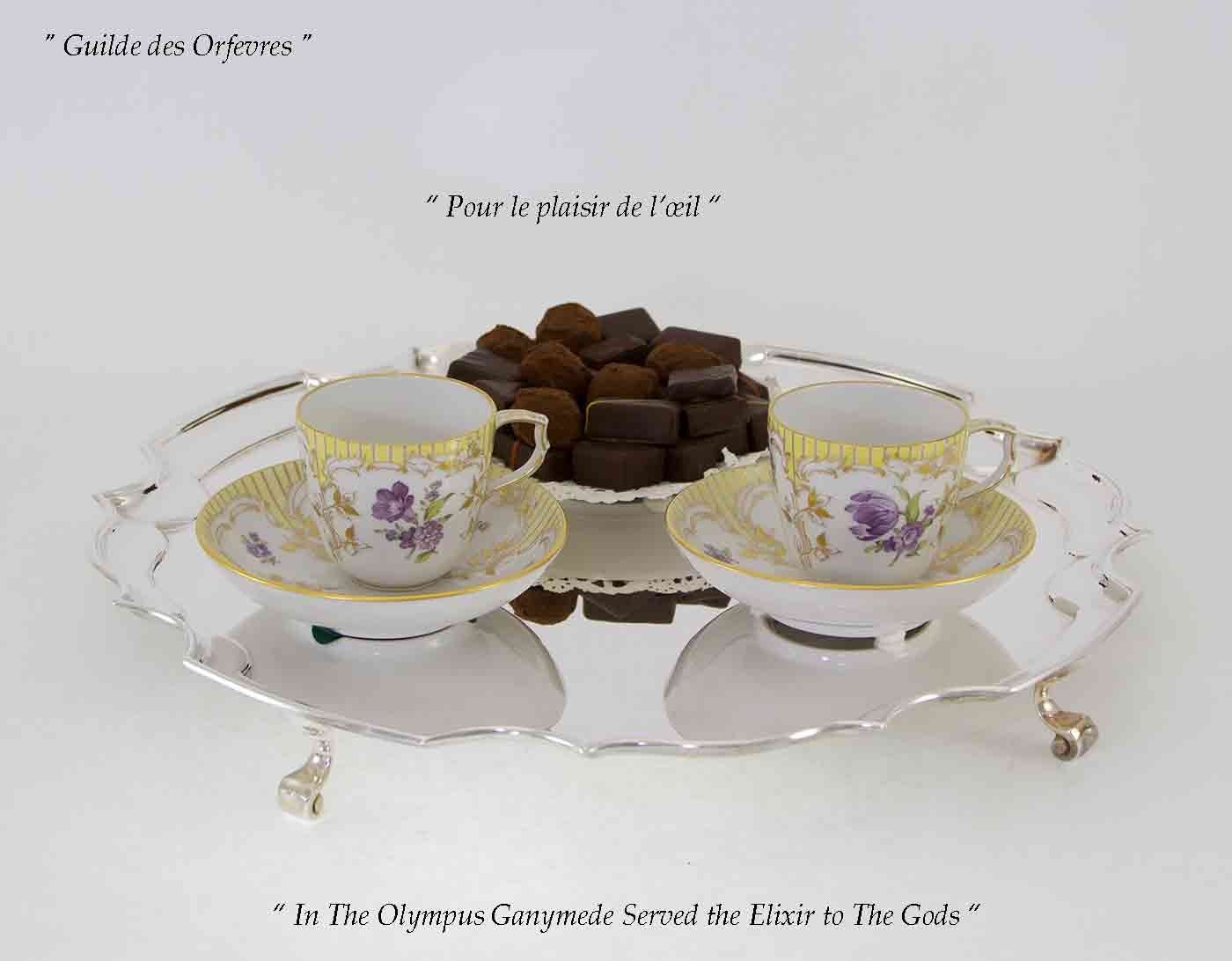 Silver Chippendale Salver 14 in. with Feet