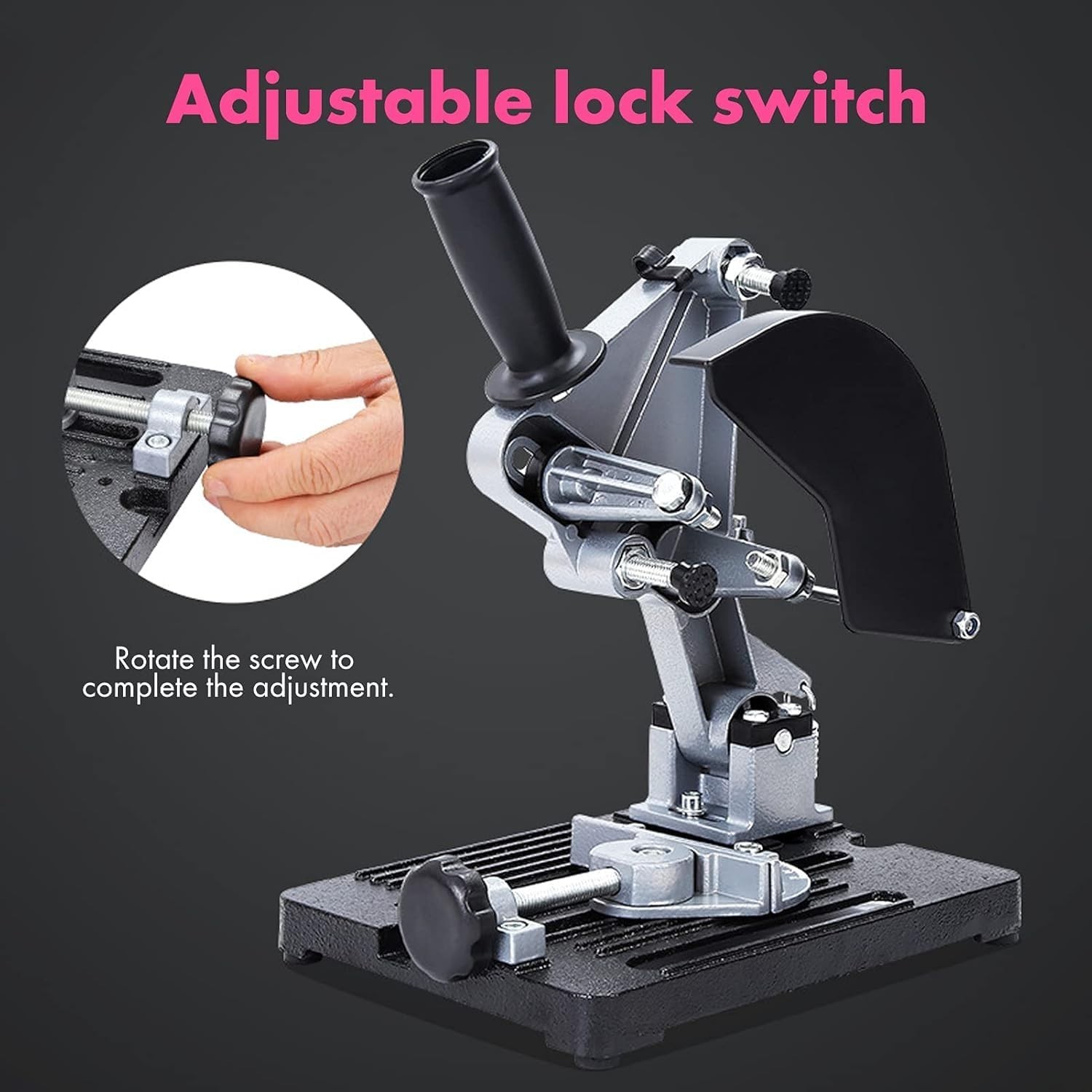 Heavy Duty Angle Grinder Stand with 45° Adjustable Cutting Holder & Safety Guard