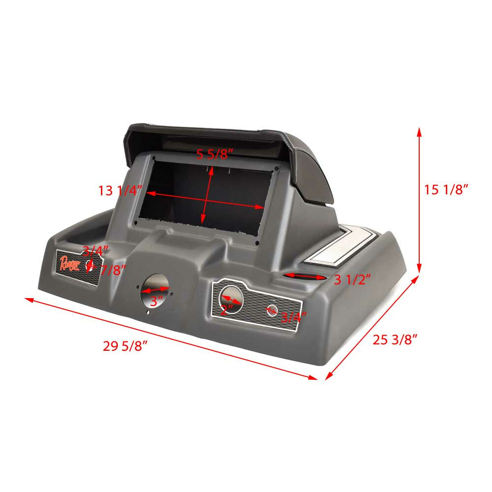 Ranger Boat Blank Dash Panel / Console 336569 | Gray / Black Plastic