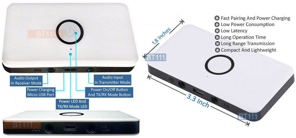 Premium 2-In-1 Bluetooth Audio Transmitter Receiver