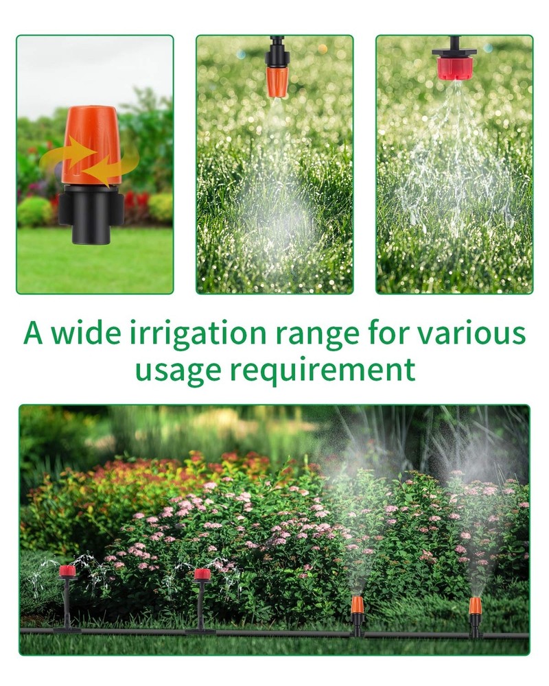 50Ft Automatic Drip Irrigation System for Garden, 1/4" Micro Watering Kit wit...