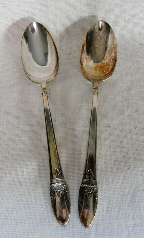 2 Rogers International Table Spoons ~ First Love ~ Silverplate Flatware