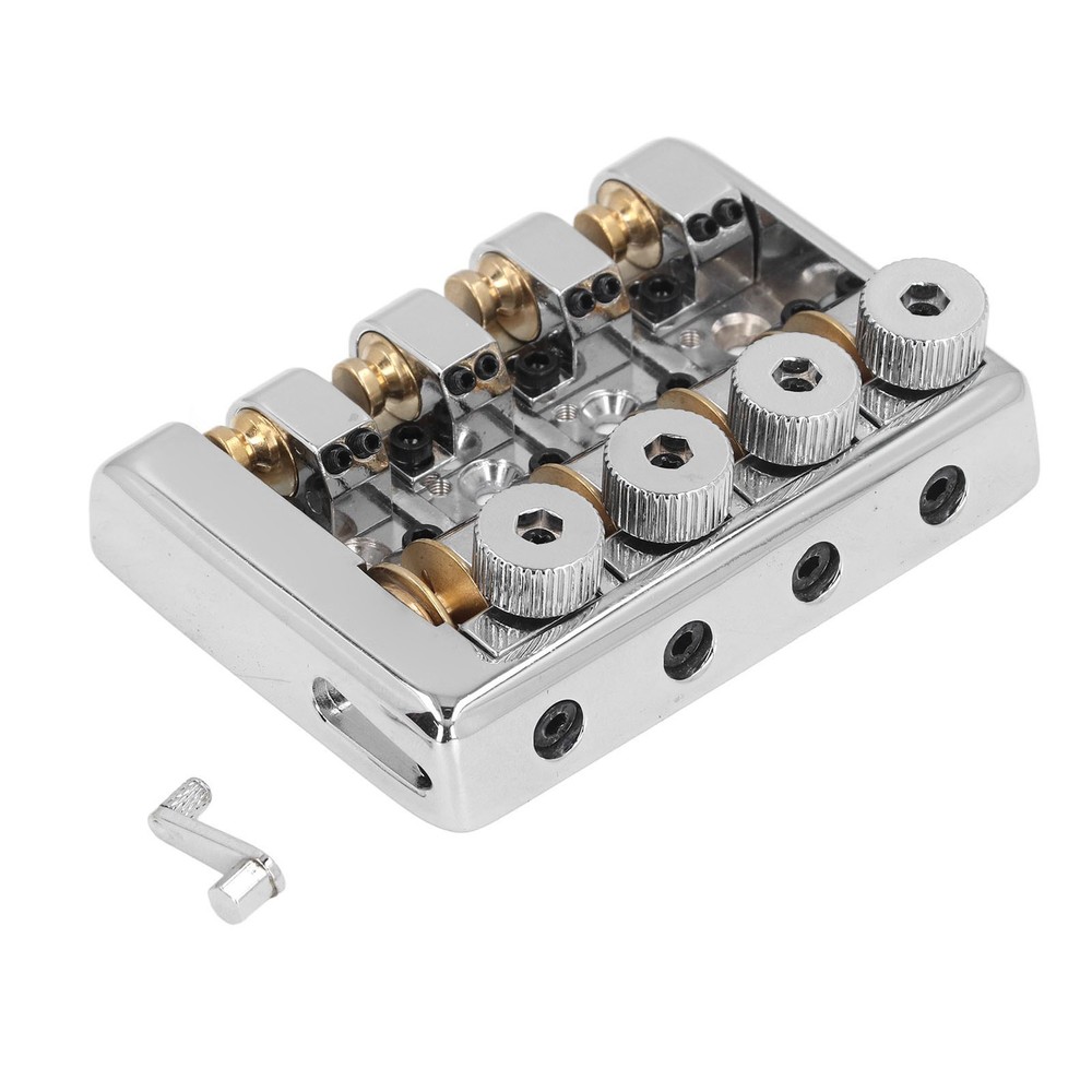 4 String Headless Electric Bass Bridge Alloy Brass Bridge Replacement (Silver )