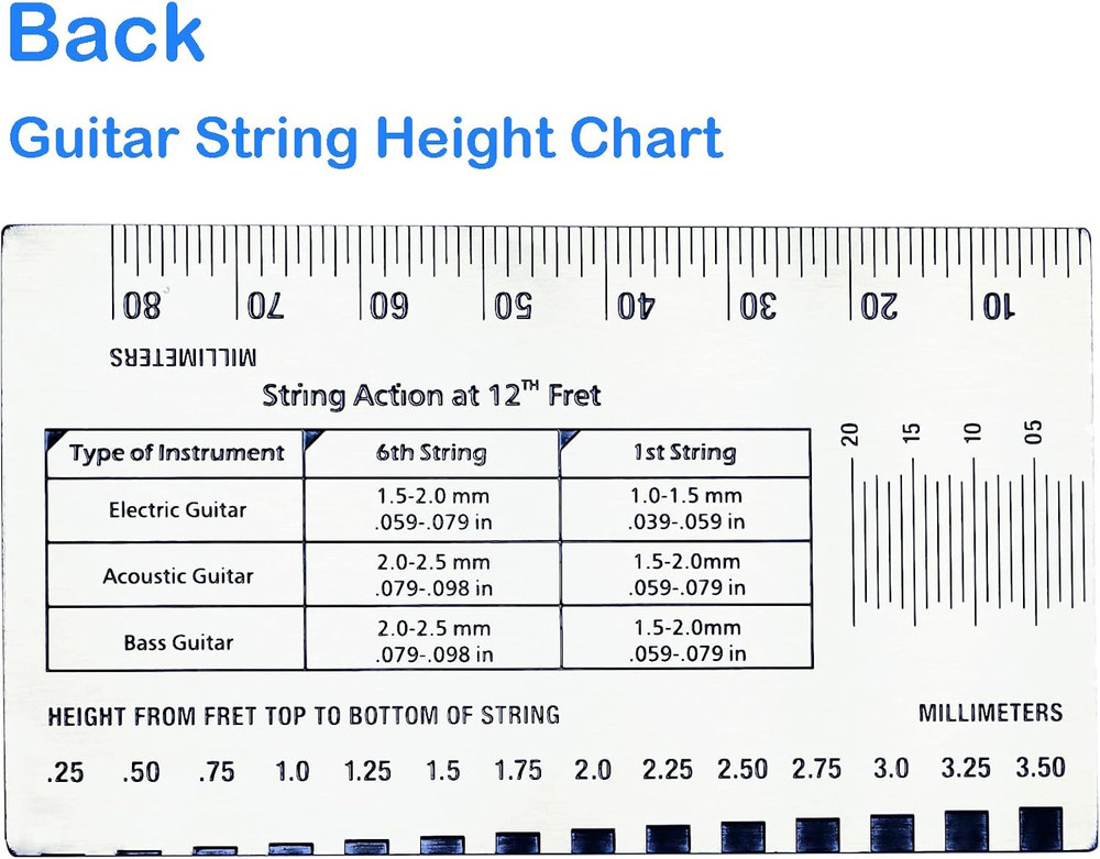 Guitar Action Gauge String Height Ruler Setup Tool