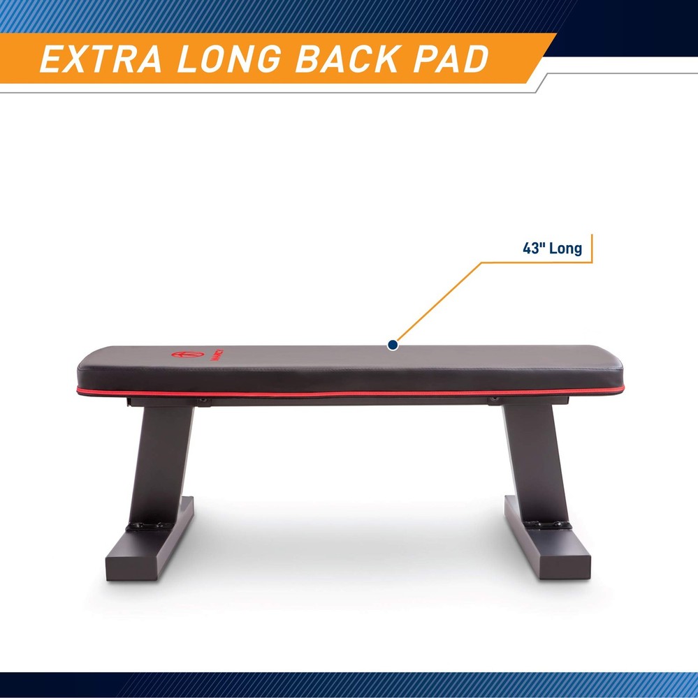 Marcy Deluxe Versatile Flat Bench Workout Utility Bench with Steel Frame