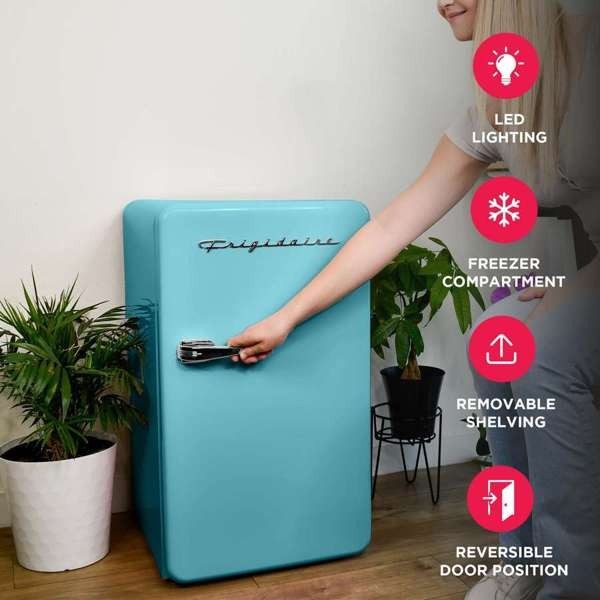 Frigidaire, 3.2 Cu. Ft. Retro Compact Refrigerator, Blue