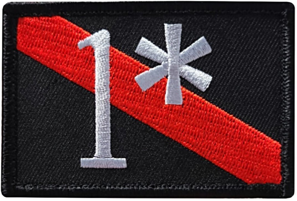 1* (One Ass To Risk) Thin Blue Red Line Patch | 2PC HOOK BACK 3"X2"