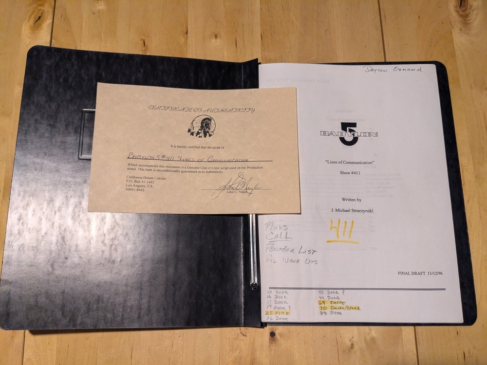 Babylon 5 Original Production Script ~ Lines of Communication