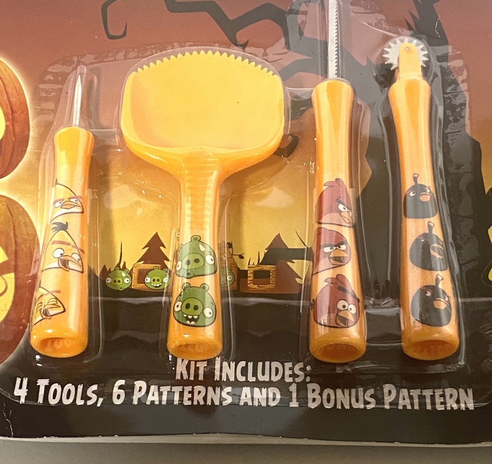 Angry Birds Pumpkin Carving Kit Book tools NEW