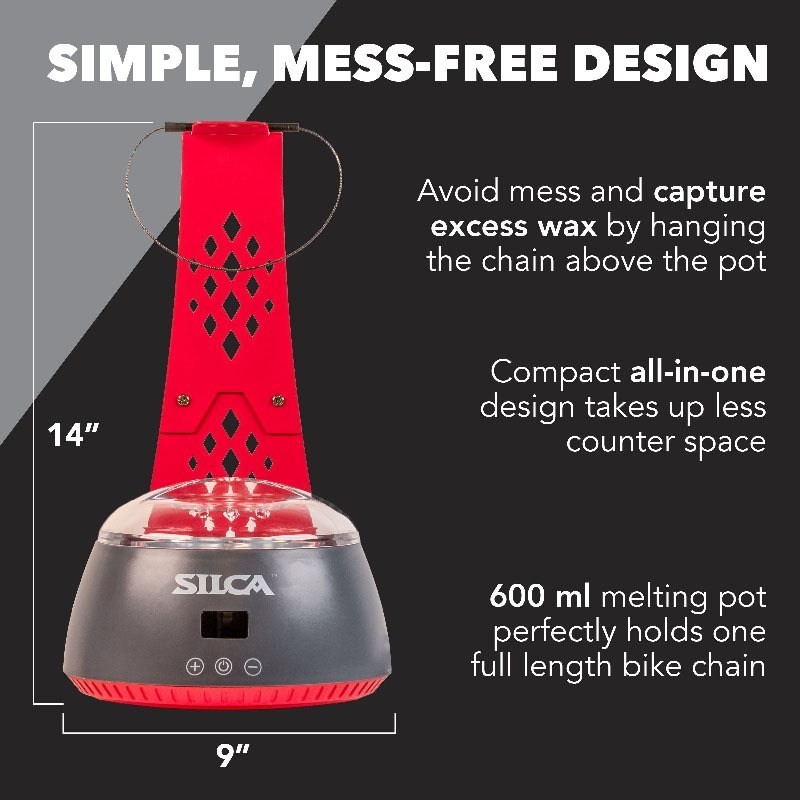 Silca Chain Waxing System Portable Bike Chain Waxing Kit Wax Melter Stand Cable