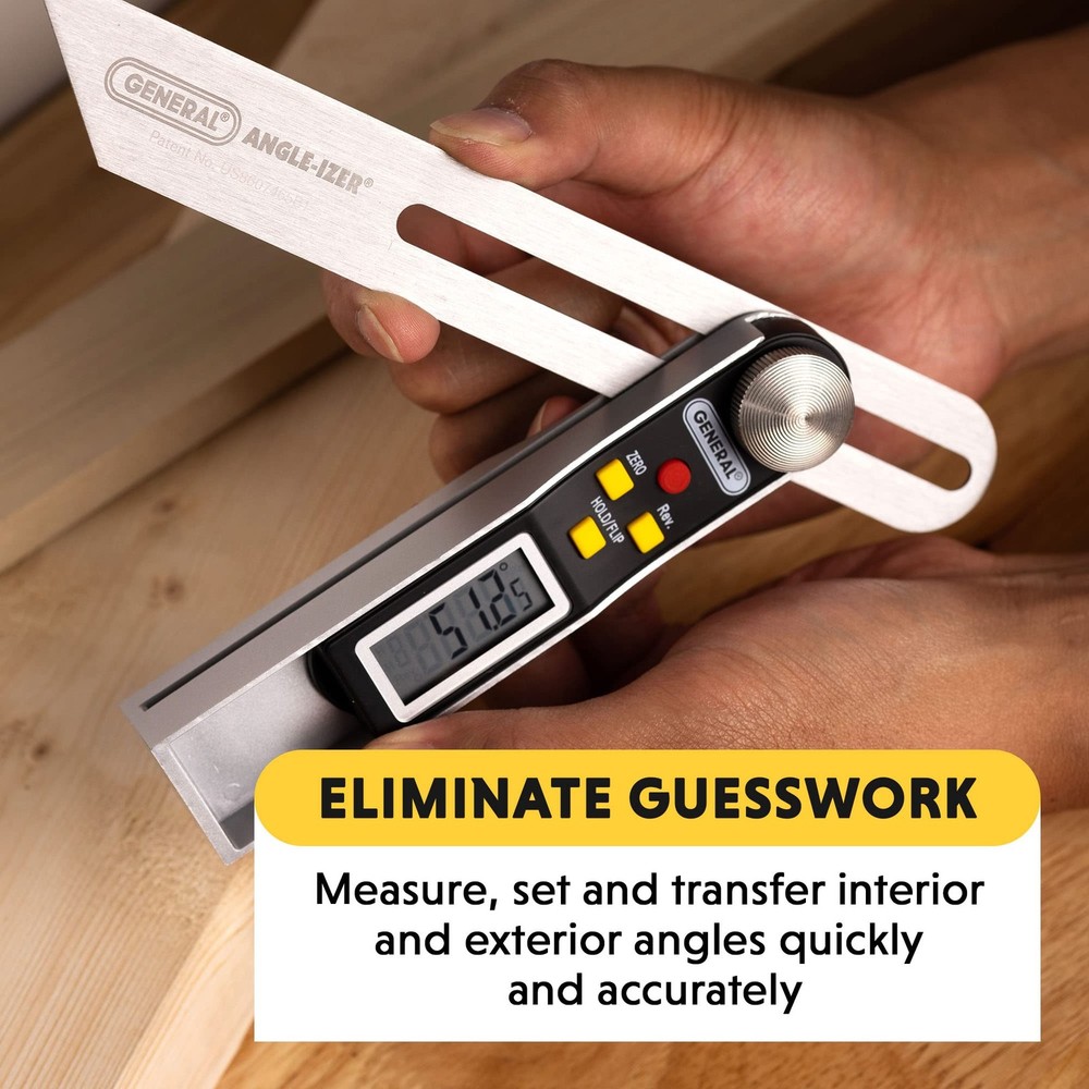 General Tools T-Bevel Gauge & Protractor - Digital Angle Finder with Full LCD...