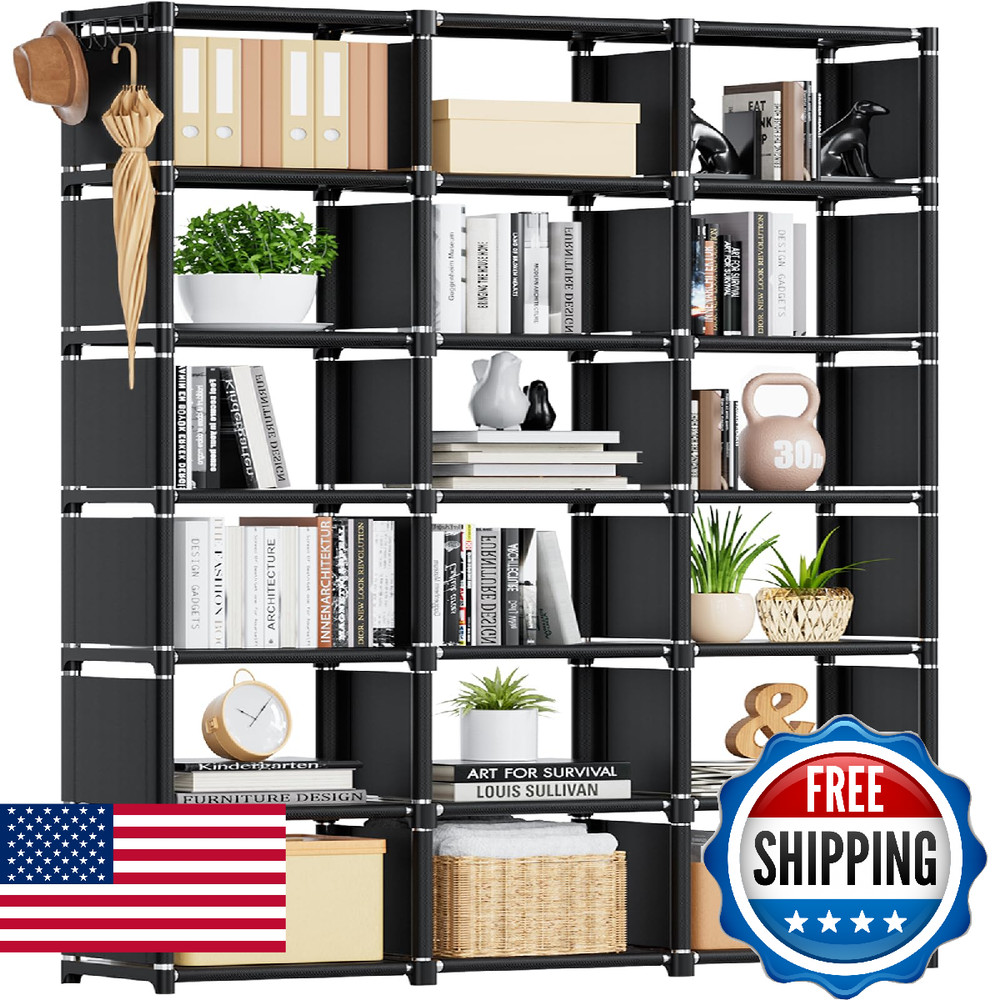 Mavivegue 18-Cube Extra Large Bookcase DIY Storage Organizer Shelf Unit