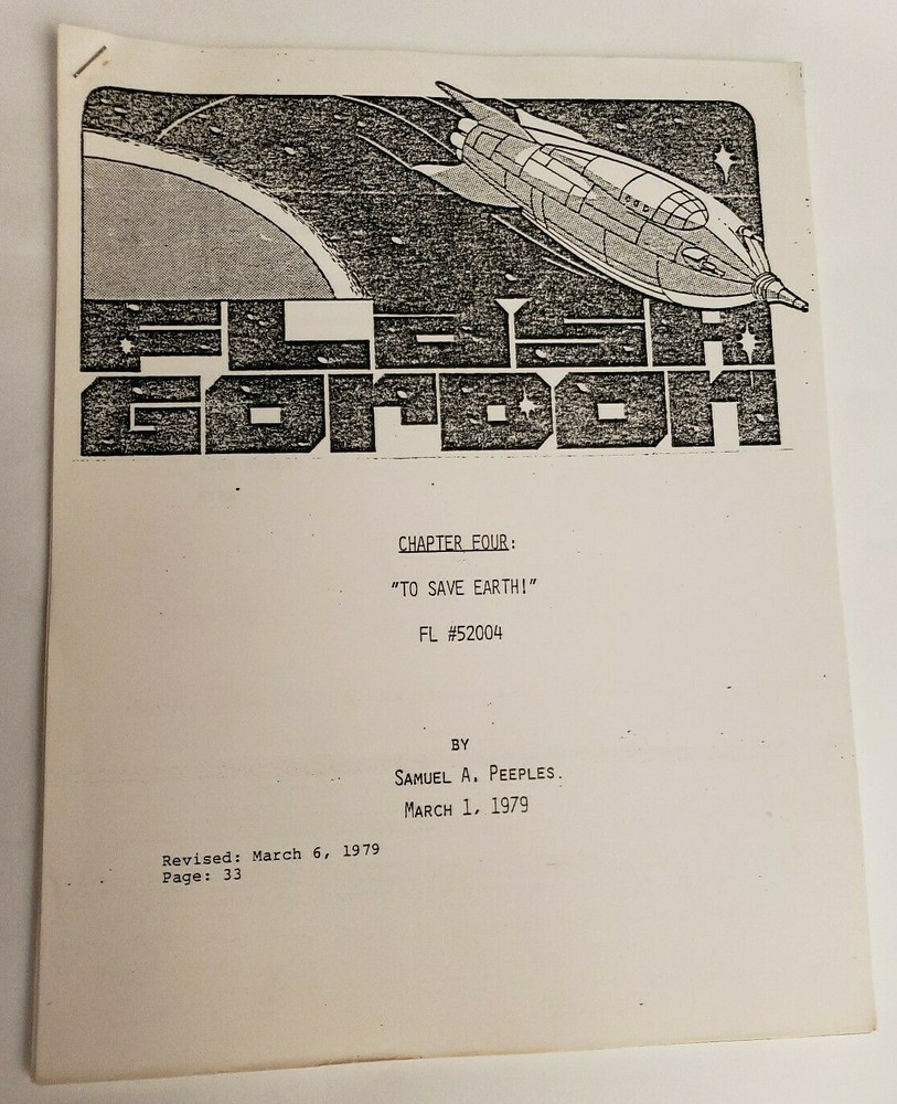 FLASH GORDON / Samuel A. Peeples 1979 TV Script "Chapter Four: To Save Earth"