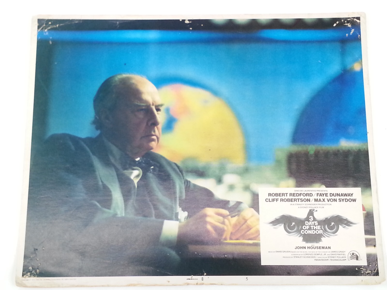 3 Pc Vintage 1975 3 Days Of The Condor Robert Redford Max Von Sydow Lobby Cards