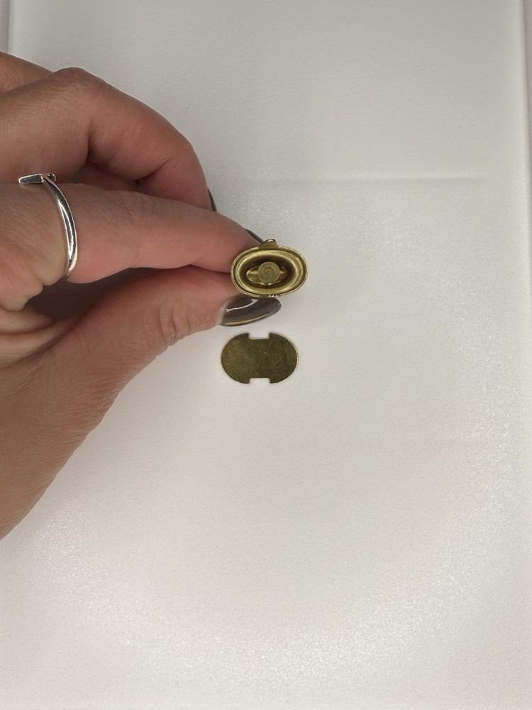 Coach Hardware Replacement, Brass Turnlock, Vintage, Two Piece Set