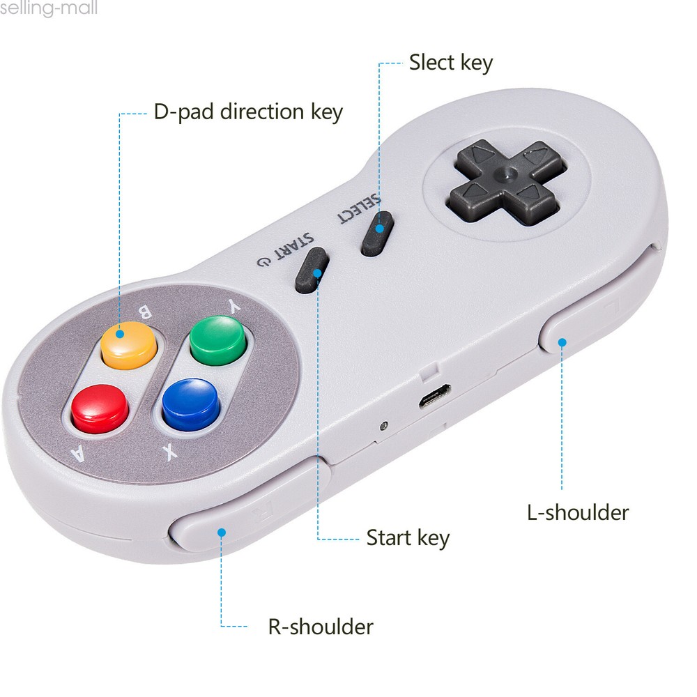 2.4G Wireless SNES Super Controller & Receiver for Windows PC MAC Raspberry Pi