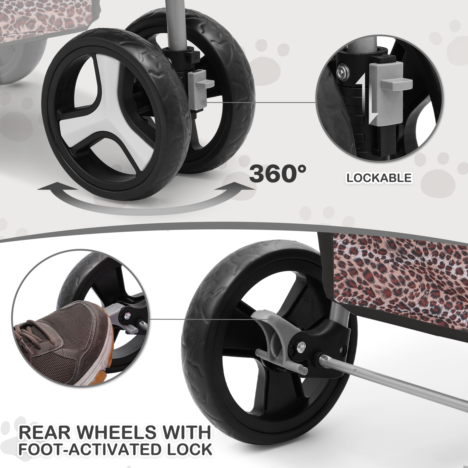 Portable Pet Dog Stroller Foldable 3 Wheels Puppy Travel Carrier Cart+Cup Holder