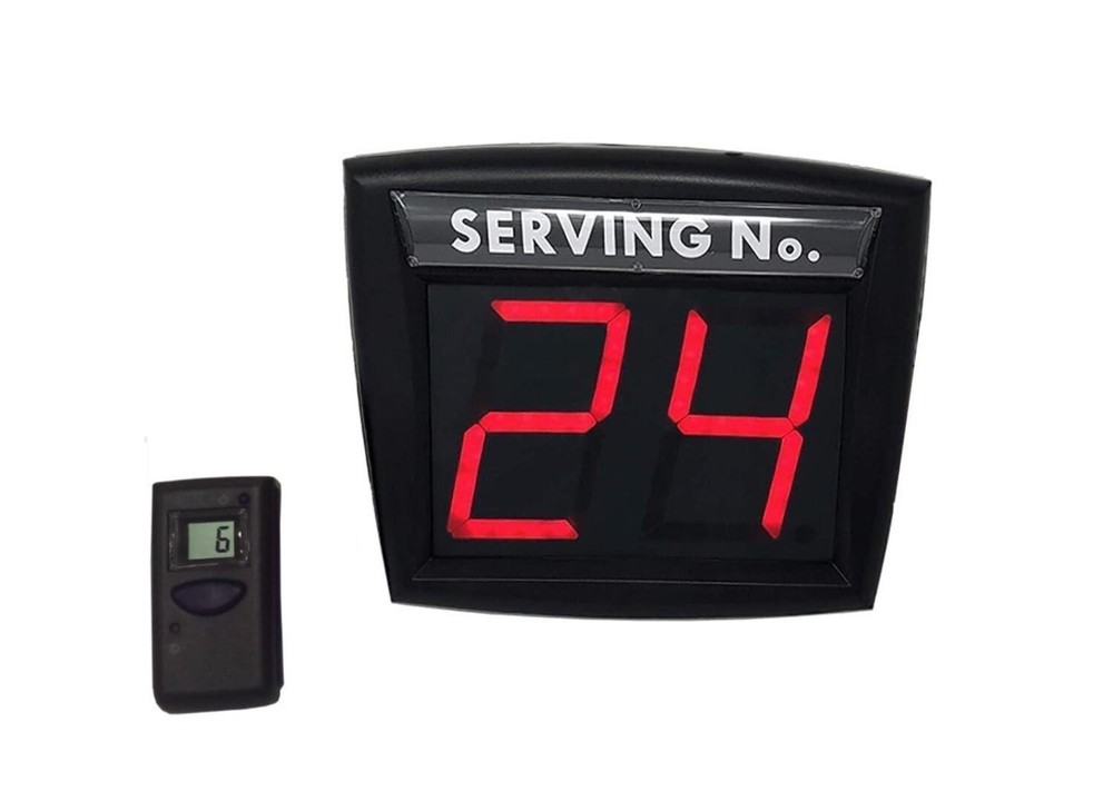 MY TURN System ELIMINACODE - 2 Red Digits - Now Serving Remote Control Screen