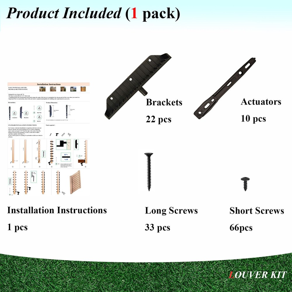 Explranltec Louver Bracket Kit, Deck Sunblind System, Shutters Hardware Black