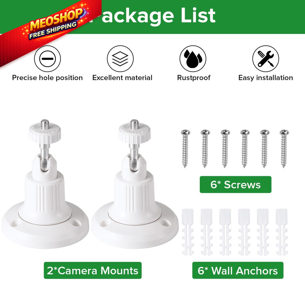 wochel 2Pack Security Camera Mount Compatible with eufy Solocam White