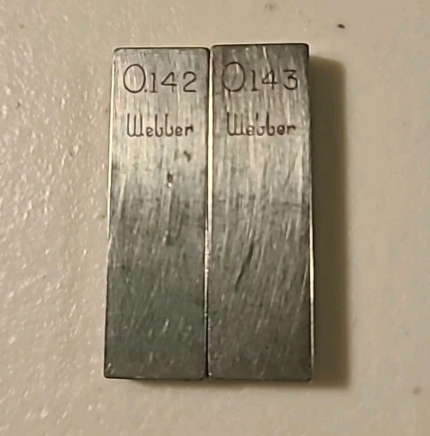 .142 .143 Rectangular Steel Gage Block. WEBBER
