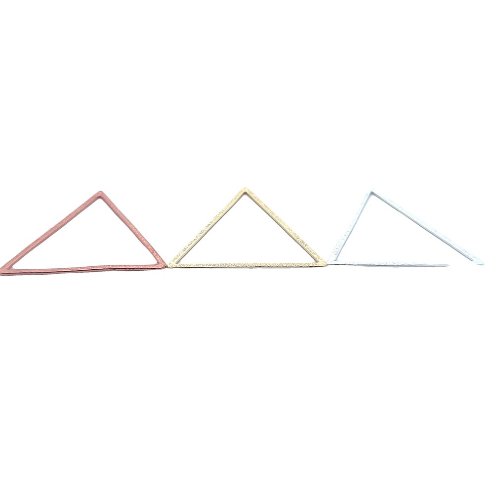 Gold Finish Silver Plated And Solid Copper Triangle Brushed Finish Blanks E-coat