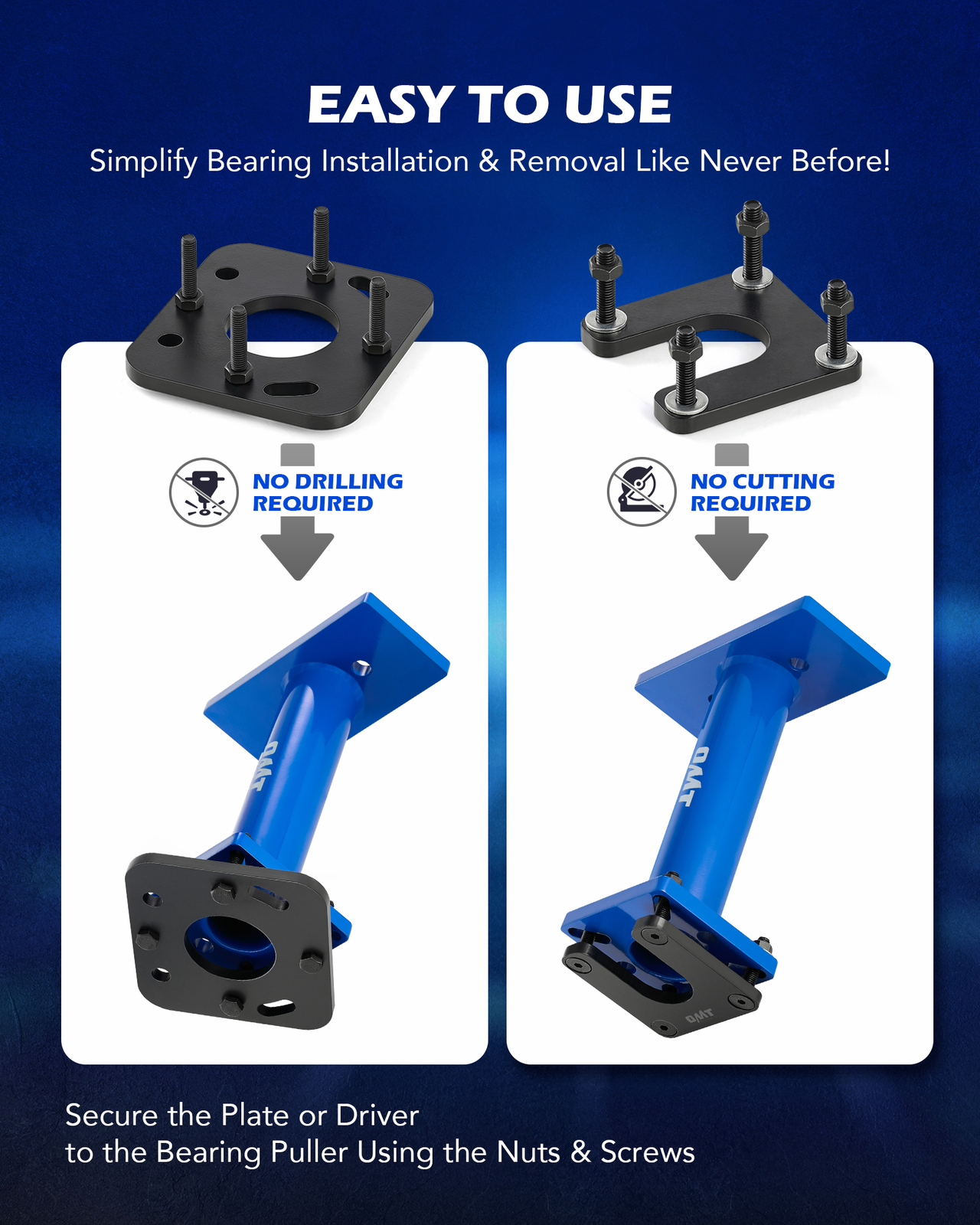 OMT Fit 1995-2020 Toyota w Tone Ring Tool Installer Rear Axle Bearing Puller Set