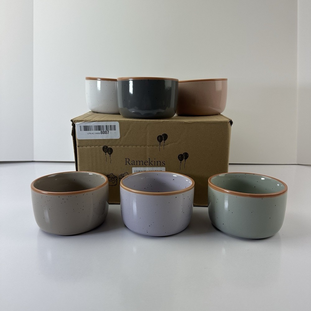 Ceramic Ramekins 8oz Cups Set of 6