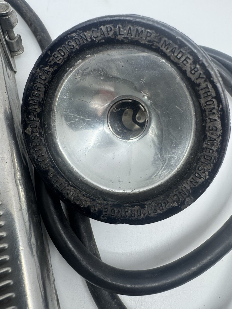 Thomas Edison Model P Electric Cap Lamp Miner Untested