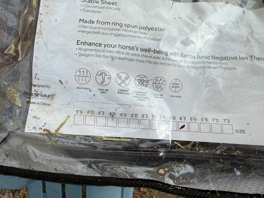 Rambo Ionic Fleece Lined Stable Sheet- 75”