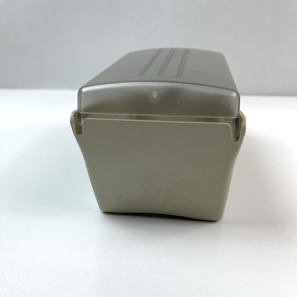 Fellowes Vintage 3.5” Floppy Disk Storage Box with Lock & Key Beige Plastic Case