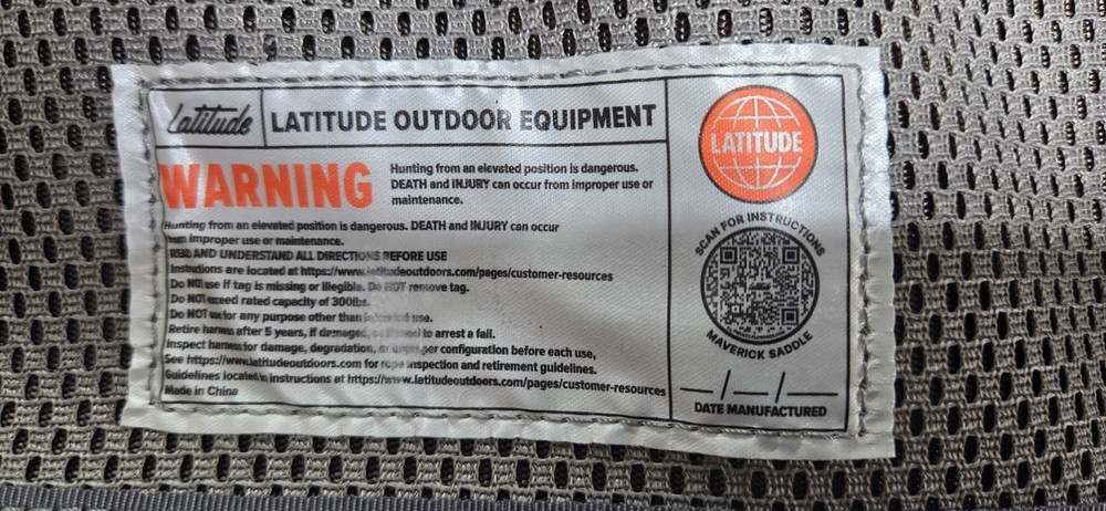 Latitude Outdoors Maverick Single-Panel Saddle Realtree (Pictured item only)