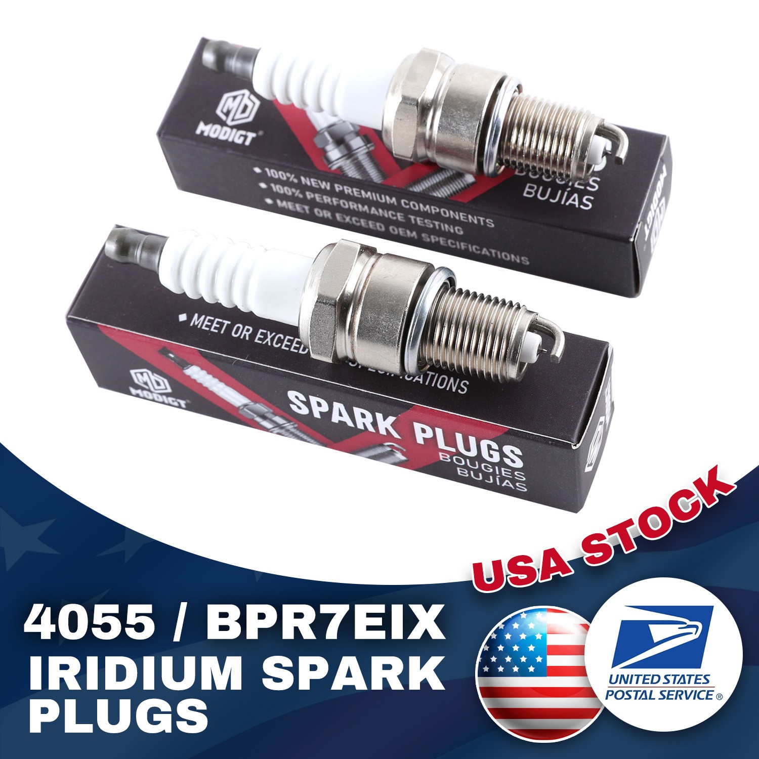 New 4pcs For NGK 4055 BPR7EIX Iridium & Spark Plugs For Yamaha XS750S 1978-1979