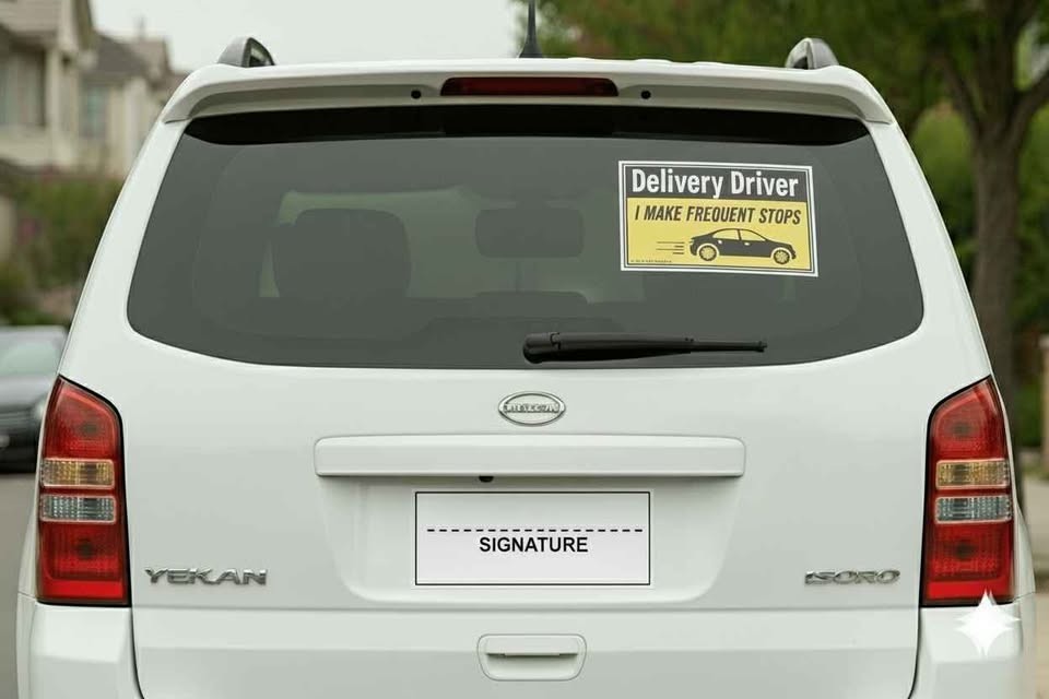 DELIVERY DRIVER CAR DECAL
