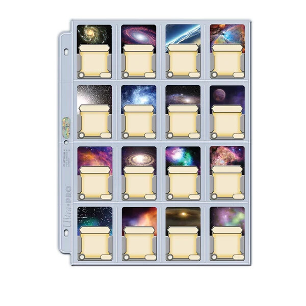 (100) Ultra Pro 16-Pocket Platinum Mini American Board Game Album Pages 41x 63mm