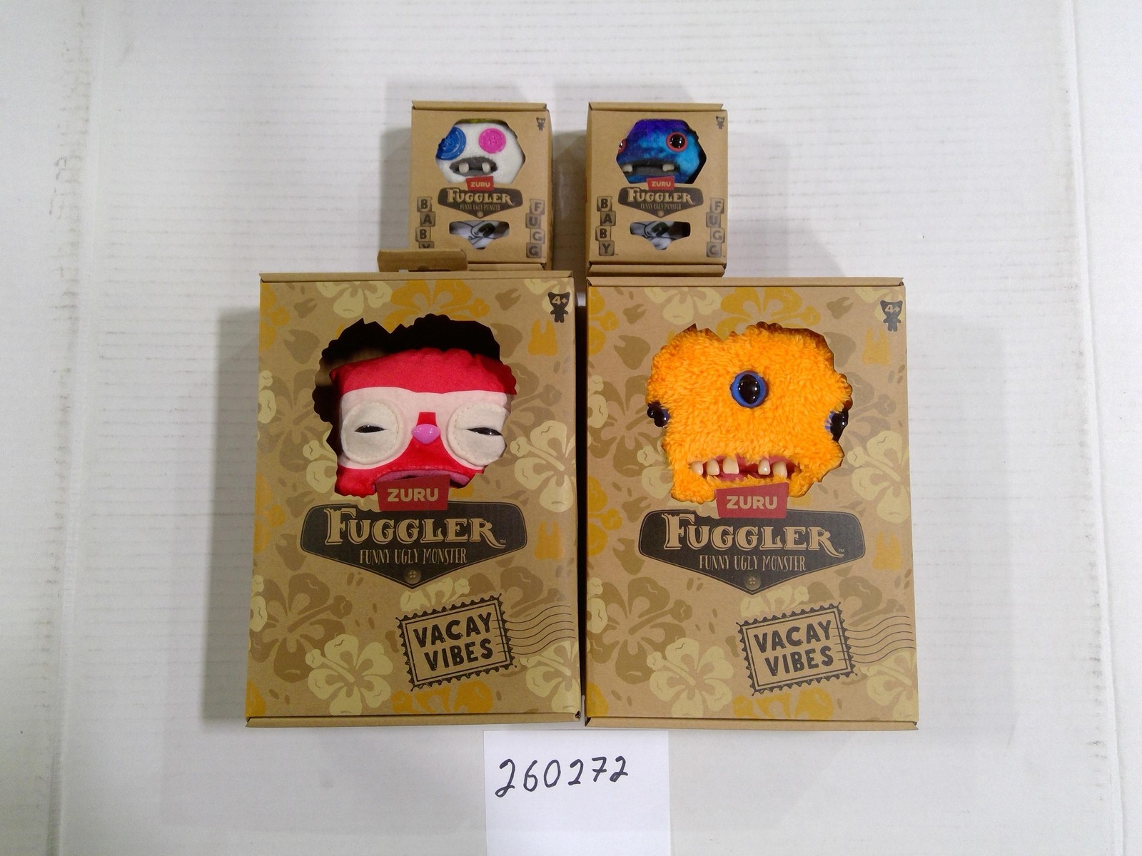 ZURU Fuggler Vacay Vibes Baby Fuggler Plush Toy Small Mini Multicolor Lot 4