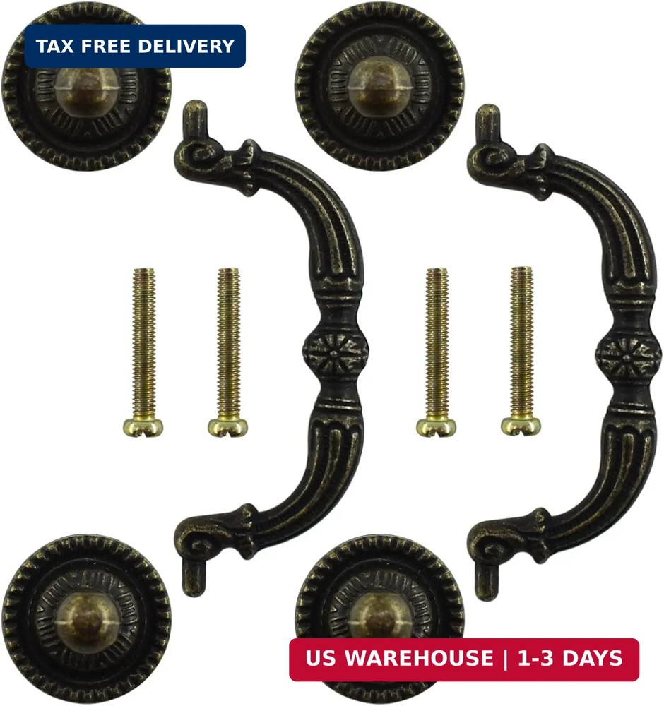 BDS-HOME 2pack 3" Bronze Vintage Pulls Handles Antique Decorative Drawer Knobs P