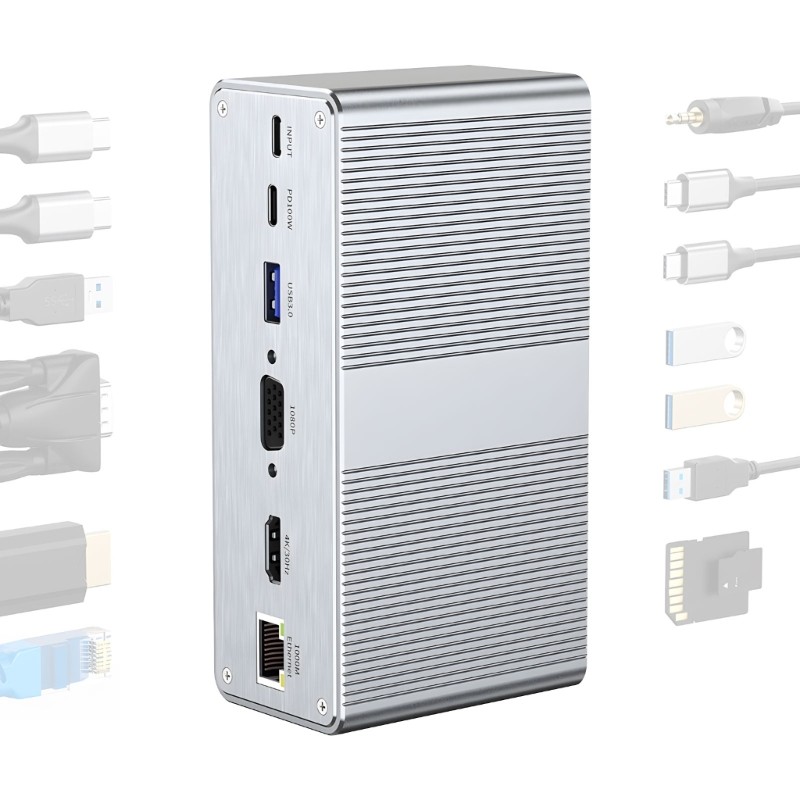 Space Saving 13 Connection Desktop Expander Featuring double Screen Ability And