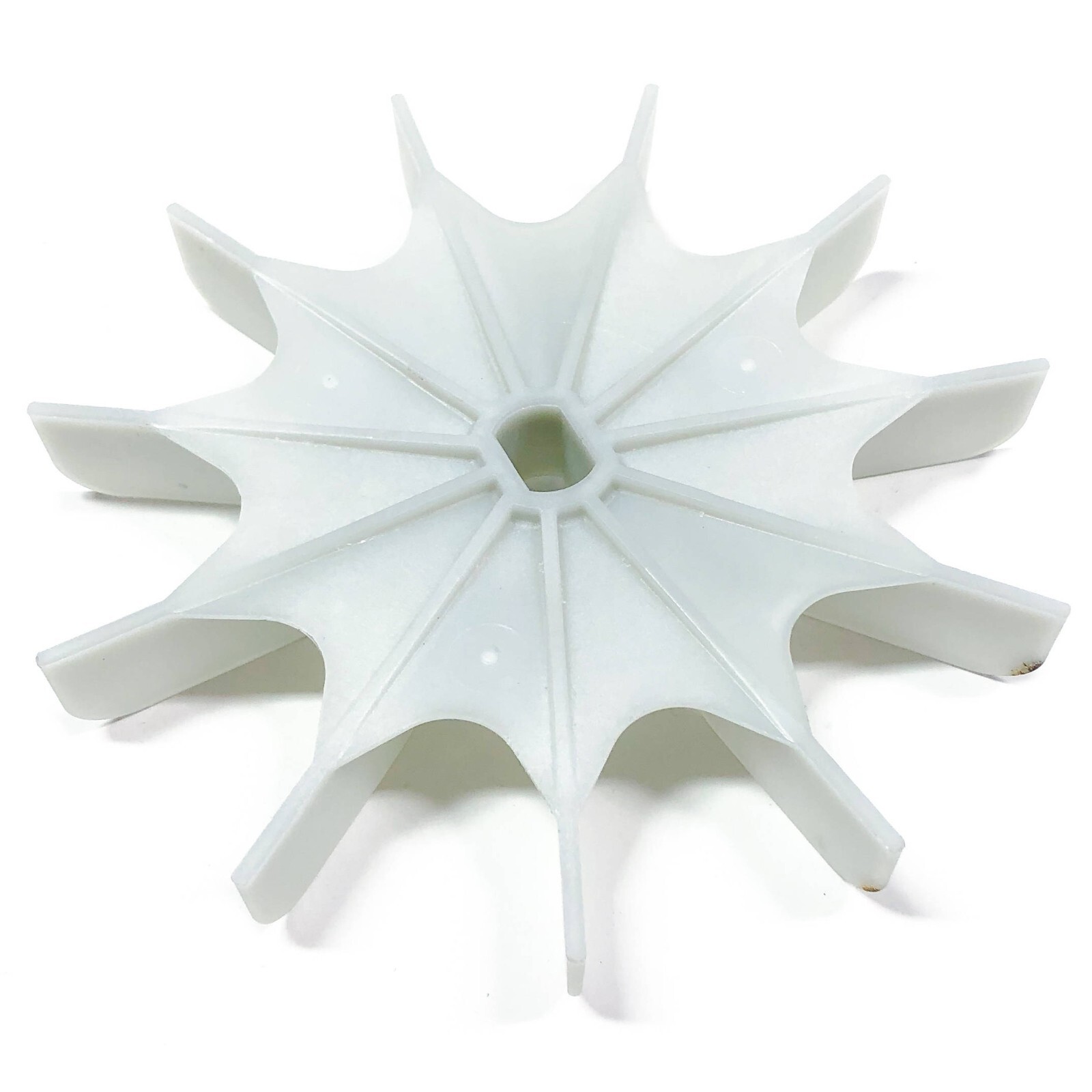 Leeson 003565.01 Cooling Fan, 5/8" x 7/16" Double Flat Shaft, White Nylon 56-140