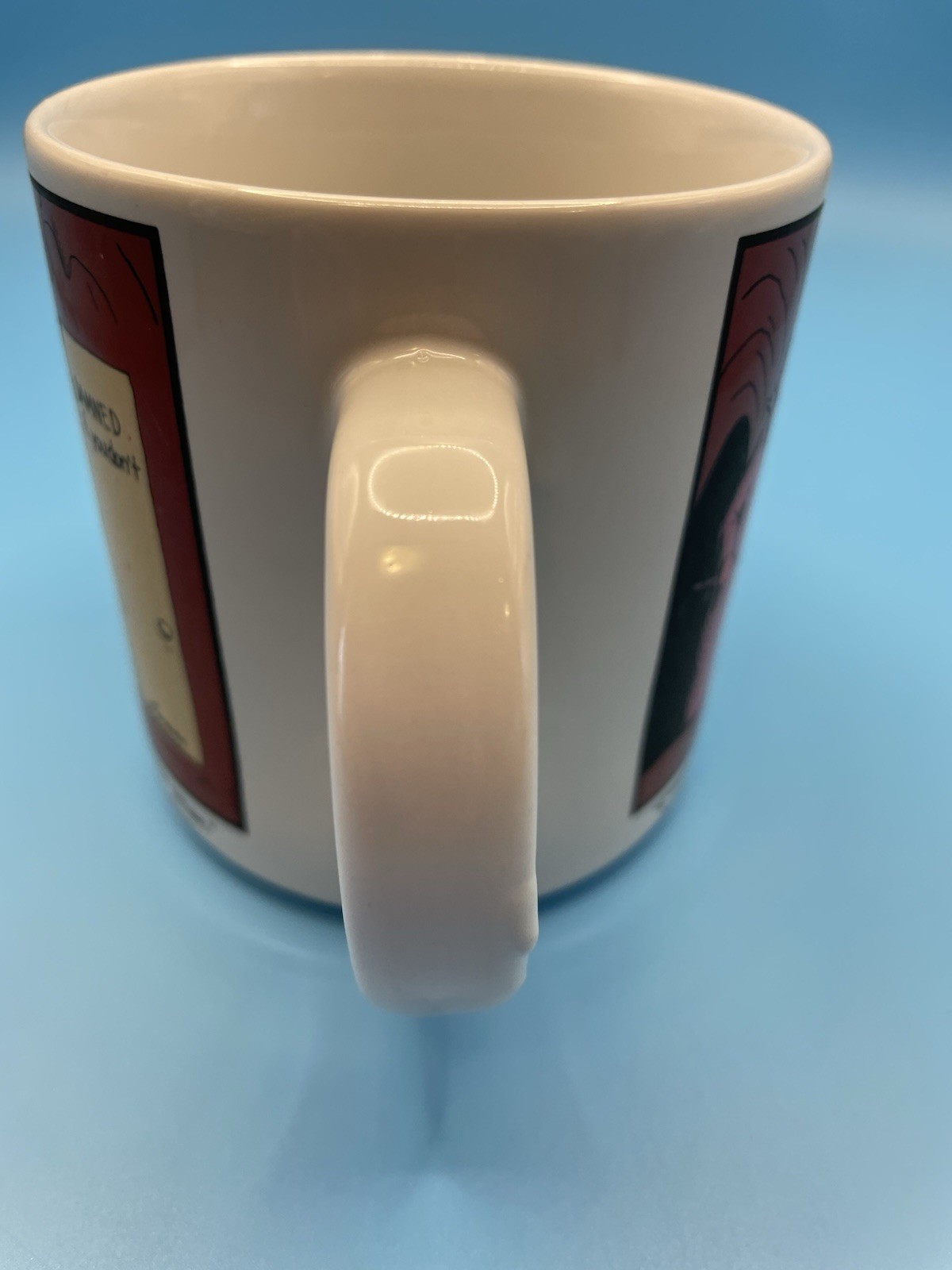 Far Side Gallery “Damned If You Do” Coffee Mug Gary Larson 1985 EUC