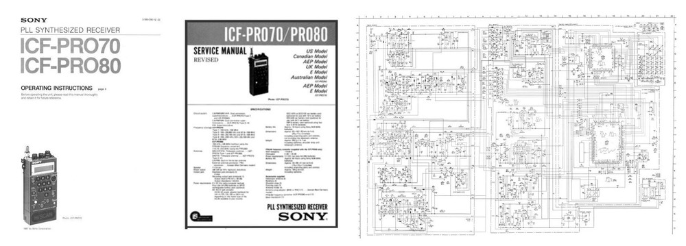 SONY PRO-70 OWNERS + SERVICE MANUALS + 11x17" SCHEMATIC DIAGRAM