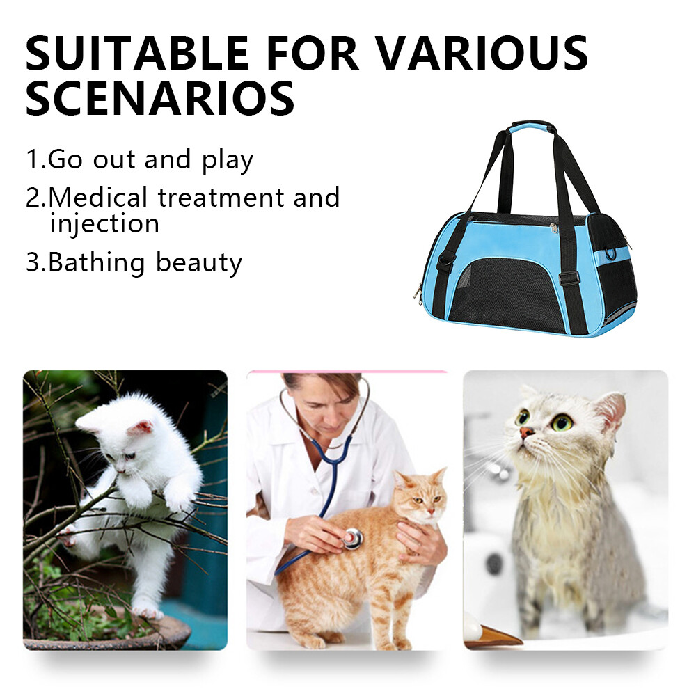 Pet Cat Carrier Hand Bag Soft Sided Breathable Travel Nylon Tote Case S M L